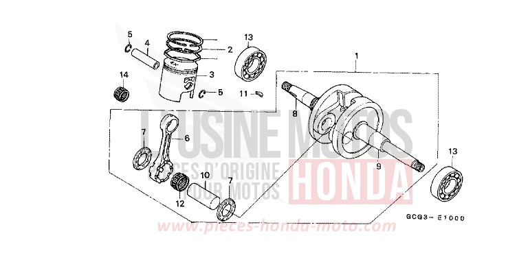 KURBELWELLE/KOLBEN von CB1300 Super Bold'or ABS REAL WHITE (NH250) von 1999